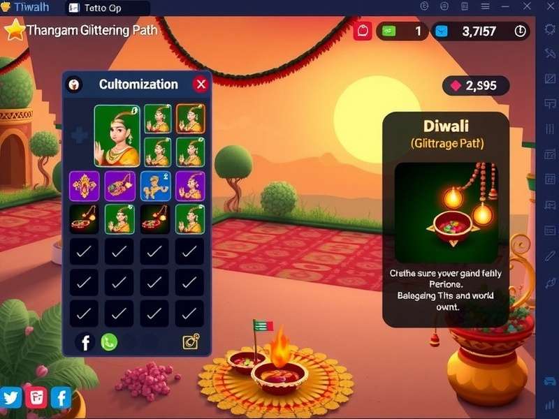 Thangam Glittering Path gameplay screenshot showing character in Indian landscape